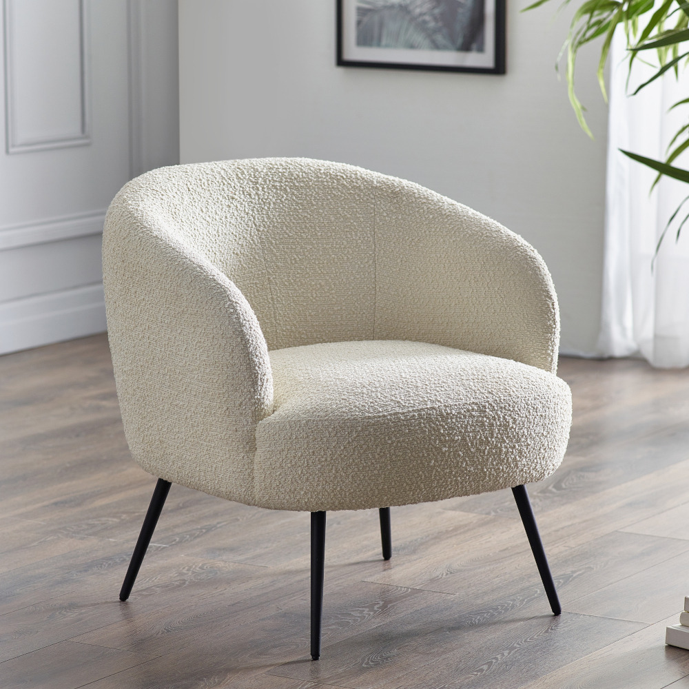 Gigi – Boucle Accent Chair – Ivory – Boucle Fabric