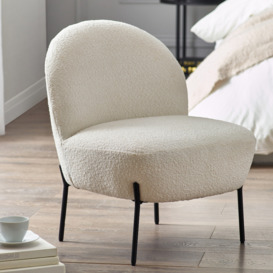 Boucle Accent Chair – Ivory – Boucle Fabric