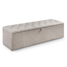Ravello - Fabric Blanket Box - Mink - Chenille - Happy Beds