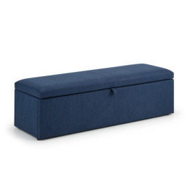 Sorrento - Linen Blanket Box - Blue - Linen - Happy Beds