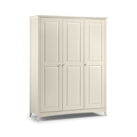 Cameo - 3 Door Wardrobe - Stone White - Wooden - Happy Beds
