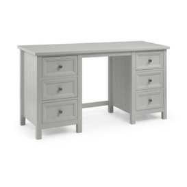 Maine - Double Pedestal Dressing Table - Grey - Wooden - Happy Beds