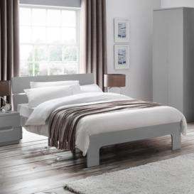 Manhattan - King Size- Grey - Wooden - Low-Foot End Bed - 5ft - Happy Beds