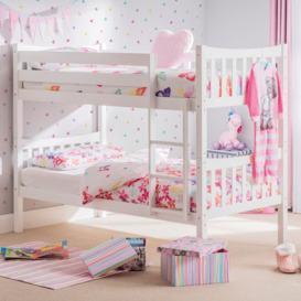 Zodiac - Single - Kids Bunk Bed - White - Wooden - 3ft - Happy Beds