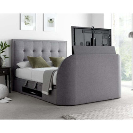 Falstone - Double - Ottoman Storage Bed - Light Grey - Fabric - 4ft6 - Happy Beds