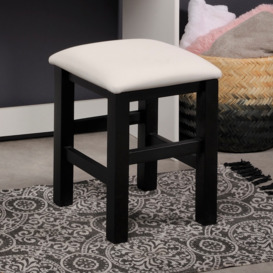 Beauty Bar - Dressing Table Stool - Black/White - Wooden - Happy Beds