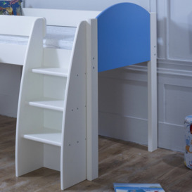 Eli - White and Blue Kids Mid Sleeper - Desk - Wooden - 3ft - Happy Beds - thumbnail 3