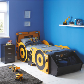 JCB Digger - Single - Children's Bed - Yellow - Wood - 3ft - Happy Beds