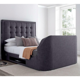 Titan 2 - King Size - TV Bed - Dark Grey - Fabric - 5ft - Happy Beds