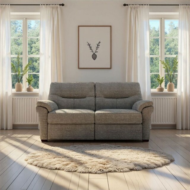 Seattle 2.5 Seater Sofa with Show Wood in Fabric - Static - Without Heated Seat - Grade W