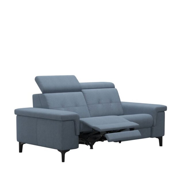 Anna A2 2 Seater Sofa 2 Power Recliner in Fabric - Alu Organic