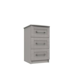 Avebury 3 Drawer Bedside - Light Grey Woodgrain