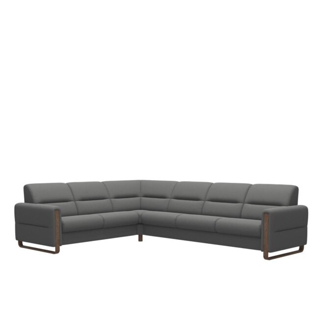 Fiona Corner Group, 2 Seats LHF, 3 Seats RHF, with Wood Arms in Leather - Batick