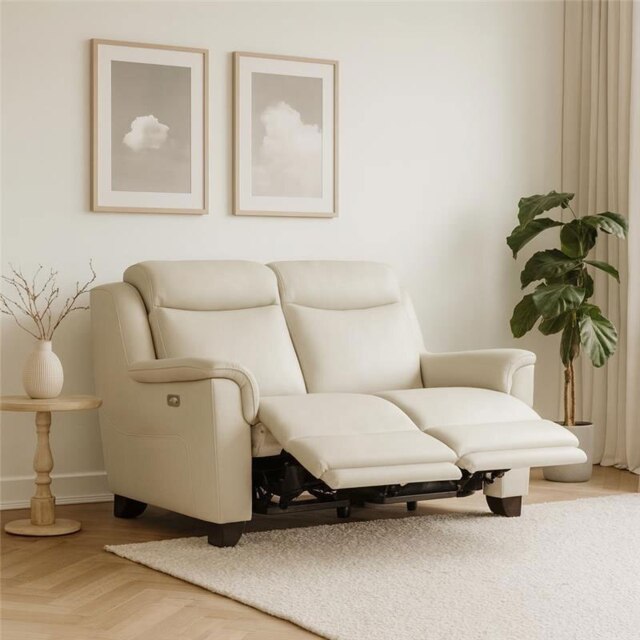 Manhattan 25 2 Seater Double Power Reclining Sofa In Leather - Power Recliner - Without Heated Seat - Leather