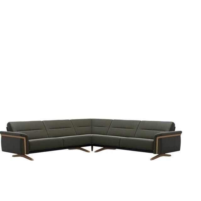 Stella Corner Group, 2.5 Seats LHF, 2.5 Seats RHF, with Wood Arms in Leather - Batick