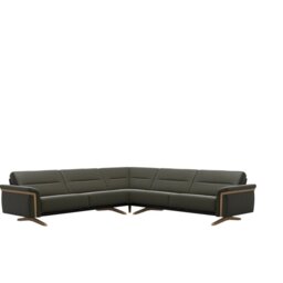 Stella Corner Group, 2.5 Seats LHF, 2.5 Seats RHF, with Wood Arms in Leather - Batick