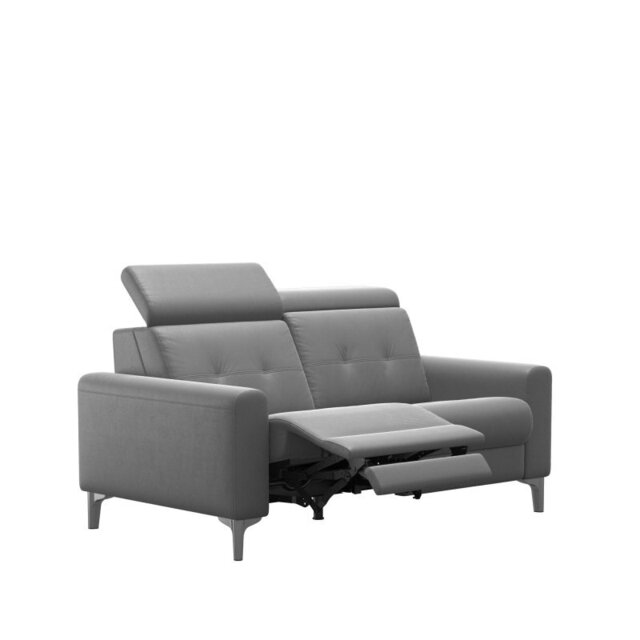 Anna A1 2 Seater Sofa Power Recliner in Leather - Batick - Alu Organic