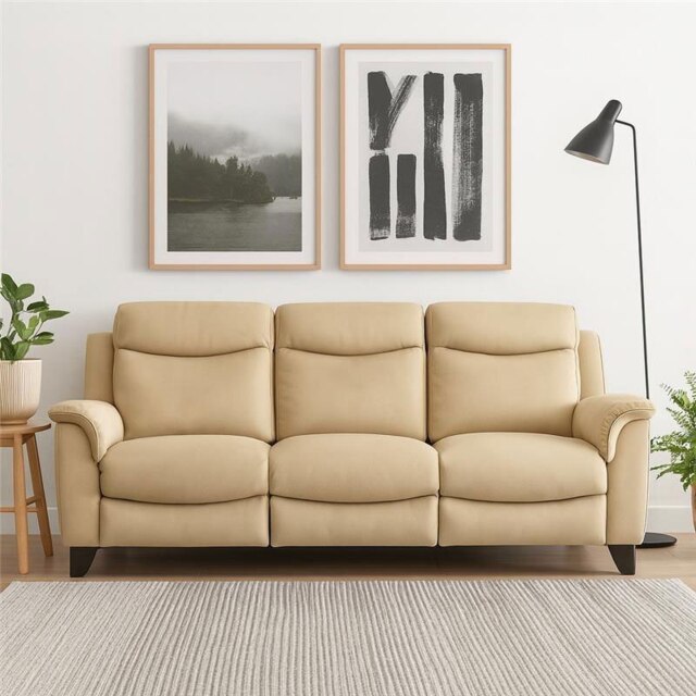 Manhattan 25 3 Seater Sofa Static in Leather - Without Heated Seat - Leather