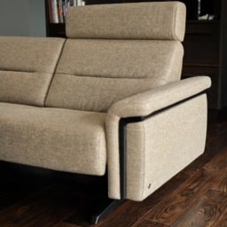 Stella 2 Seater Sofa with Wood Arms in Fabric - 2 Seater Sofas