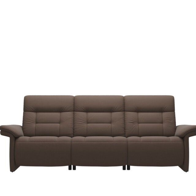 Mary 3 Seater Sofa with Upholstered Arms in Leather - Batick