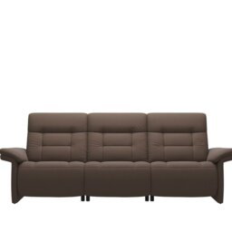 Mary 3 Seater Sofa with Upholstered Arms in Leather - Batick