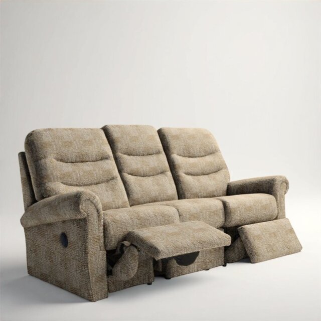 Holmes 3 Seater Double Recliner in Fabric - Manual - Grade W