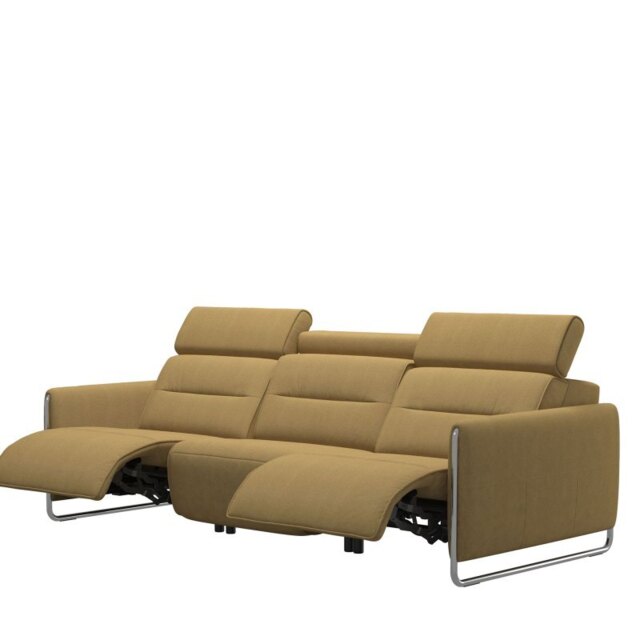 Emily 3 Seater Power Recliner with Steel Arms in Fabric - 1 Power, Left