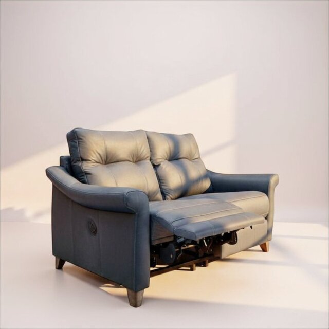 Riley Small Sofa Double Recliner in Leather - Manual - Grade P