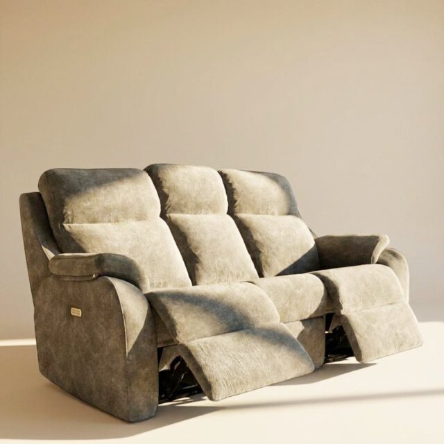 Kingsbury 3 Seater Double Recliner in Fabric - Manual - Grade W
