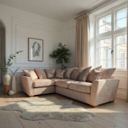 Hannah Corner Sofa L2CRH2 in Fabric - Pillow Back - Grade C