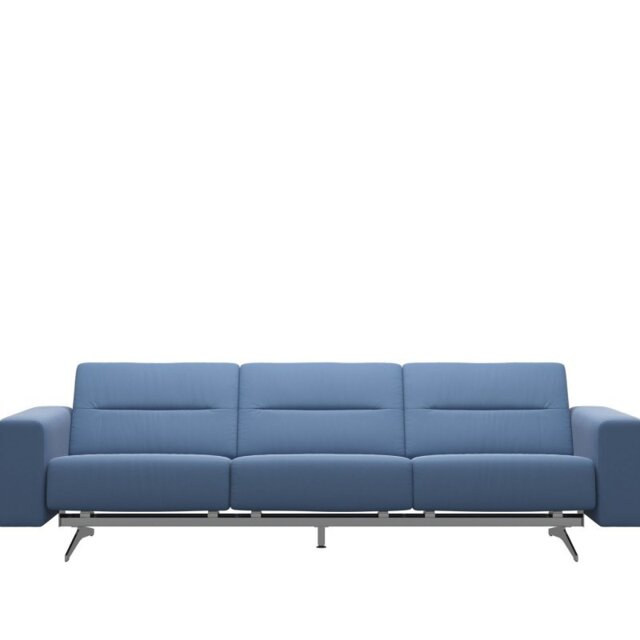Stella 3 Seater Sofa with Upholstered Arms in Leather - S1 - Batick