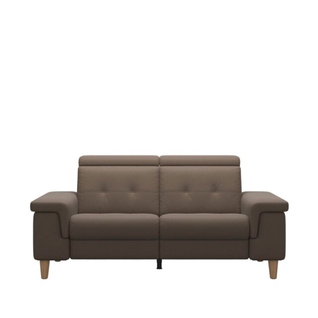 Anna A2 2 Seater Sofa in Leather - Batick - Wood
