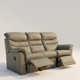 Malvern 3 Seater 3 Cushion Double Recliner in Leather - Power - Grade H