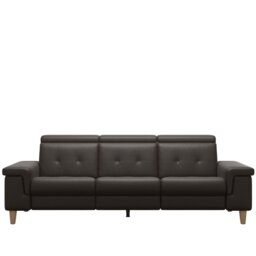 Anna A2 3 Seater Sofa in Leather - Batick - Wood