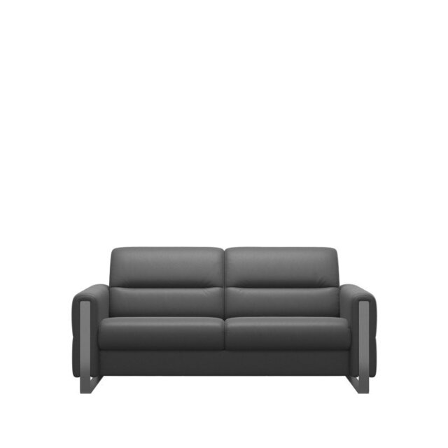 Fiona 2.5 Seater Sofa with Steel Arms in Leather - Noblesse