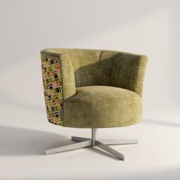 Orla Kiely Lily Swivel Chair - Premium Plain and Pattern