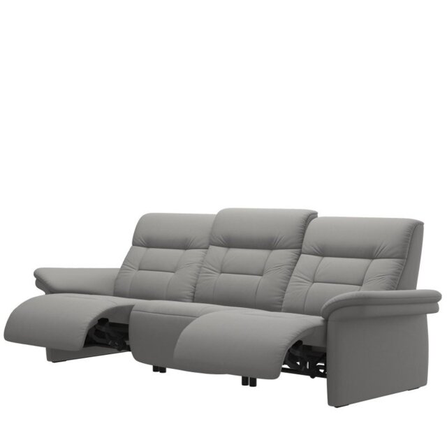 Mary 3 Seater Power Recliner with Upholstered Arms in Leather - 2 Power, Left and Right - Noblesse