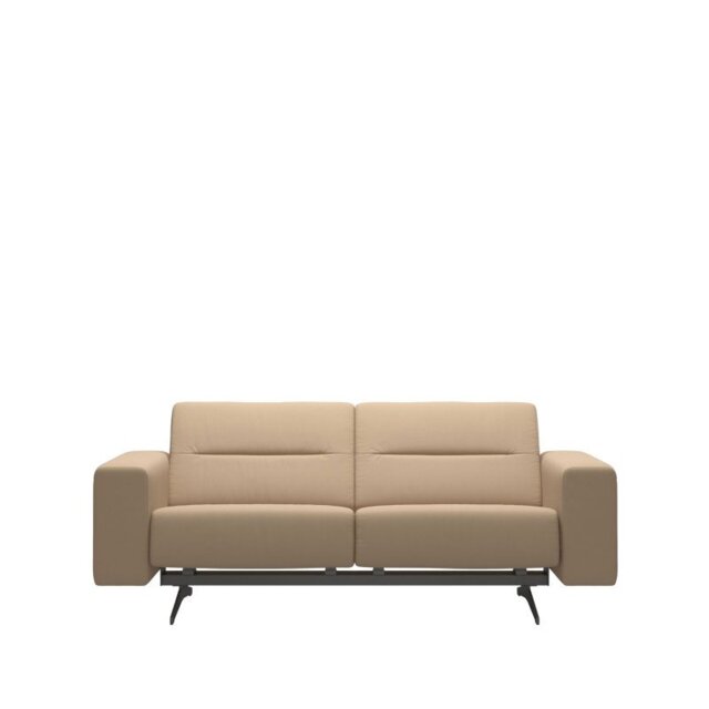 Stella 2 Seater Sofa with Upholstered Arms in Leather - S1 - Batick