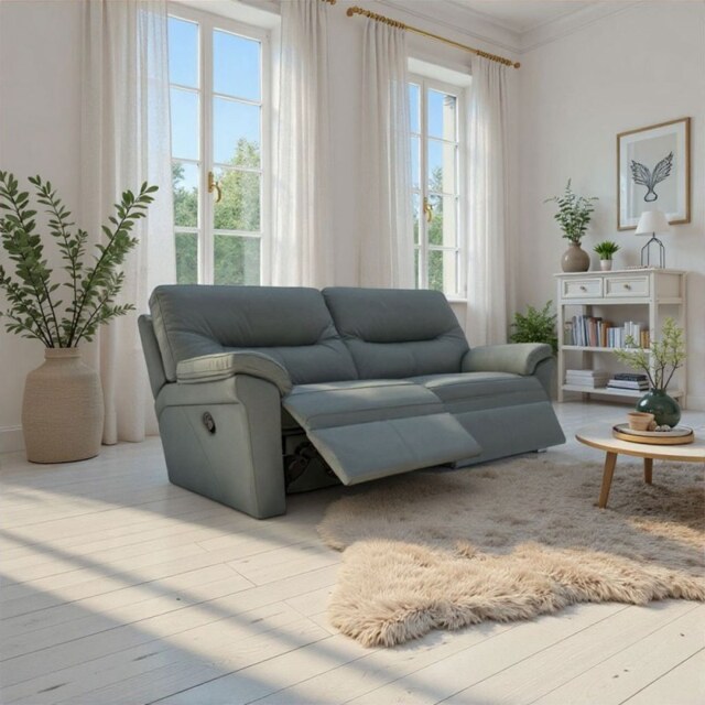 G Plan Seattle 3 Seater Double Recliner in Leather - Manual - Without Heated Seat - Grade H
