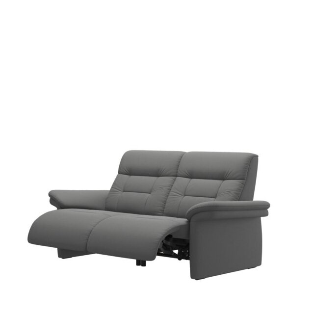 Mary 2 Seater Power Recliner with Upholstered Arms in Leather - Left - Batick