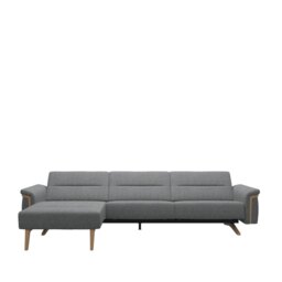 Stella 2.5 Seater with Large Longseat LHF, with Wood Arms in Fabric - 2 Seater Sofas