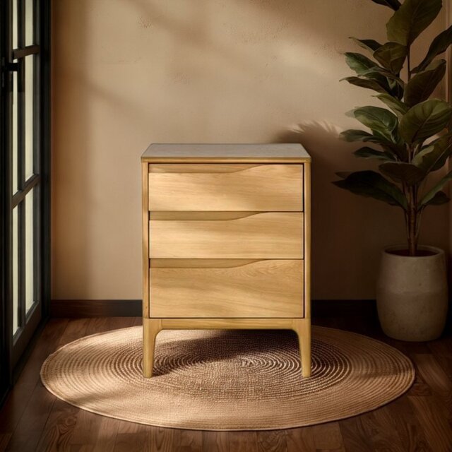 Ercol Rimini 3 Drawer Bedside Cabinet