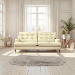 Vintage Amelia 4 Seater Sofa In Leather - Leather