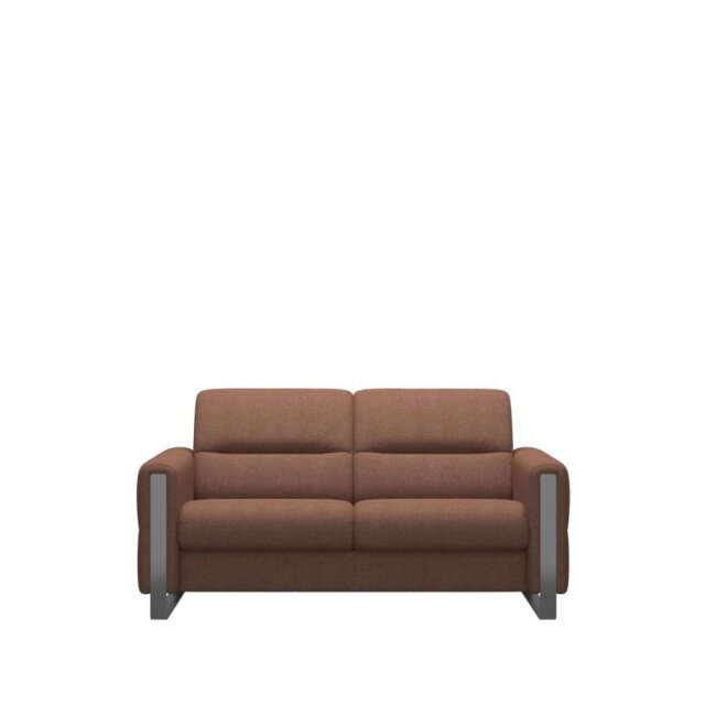 Fiona 2 Seater Sofa with Wood Arms in Fabric