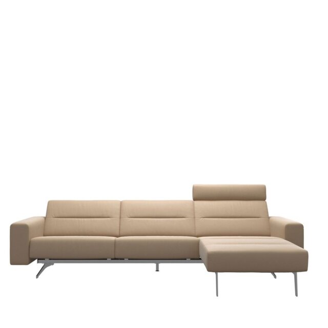 Stella 2.5 Seater with Large Longseat RHF, with Upholstered Arms in Leather - S1 - Batick