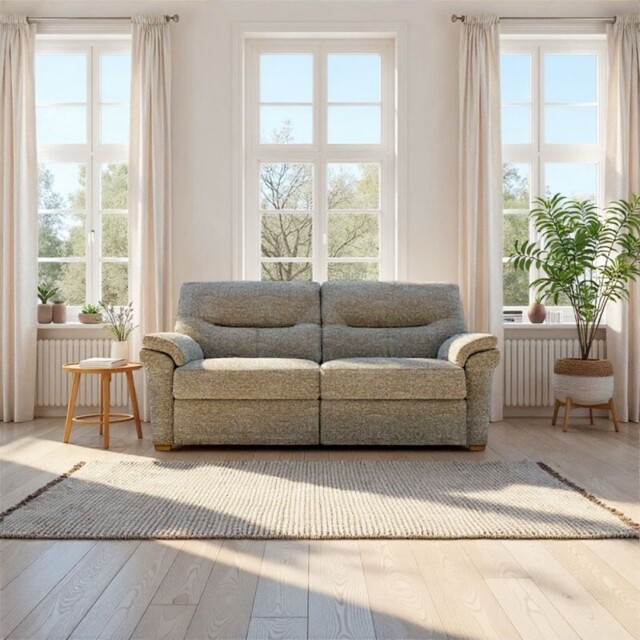 Seattle 3 Seater Sofa with Show Wood in Fabric - Static - Without Heated Seat - Grade A