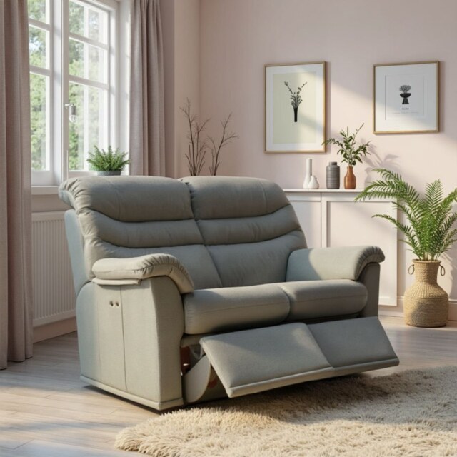 G Plan Malvern 2 Seater Double Recliner in Leather - Manual - Grade H