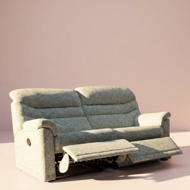 Malvern 3 Seater 2 Cushion Double Recliner in Fabric - Power - Grade C