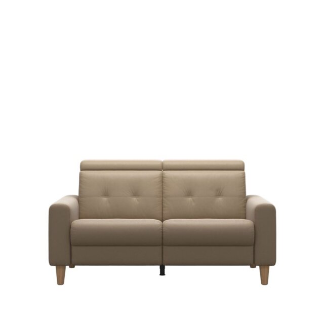 Anna A1 2 Seater Sofa in Leather - Batick - Wood