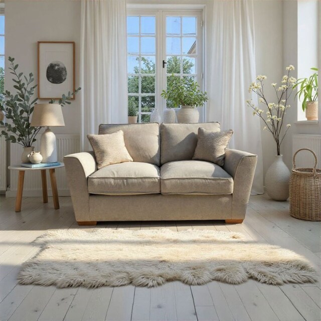 Hannah 2 Seater 120cm Sofa Bed Cosmo Silver Fabric - Cosmo Silver Body - Rinder Zest